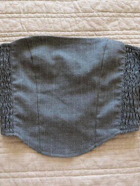 Grey Pinstripe Corset Top